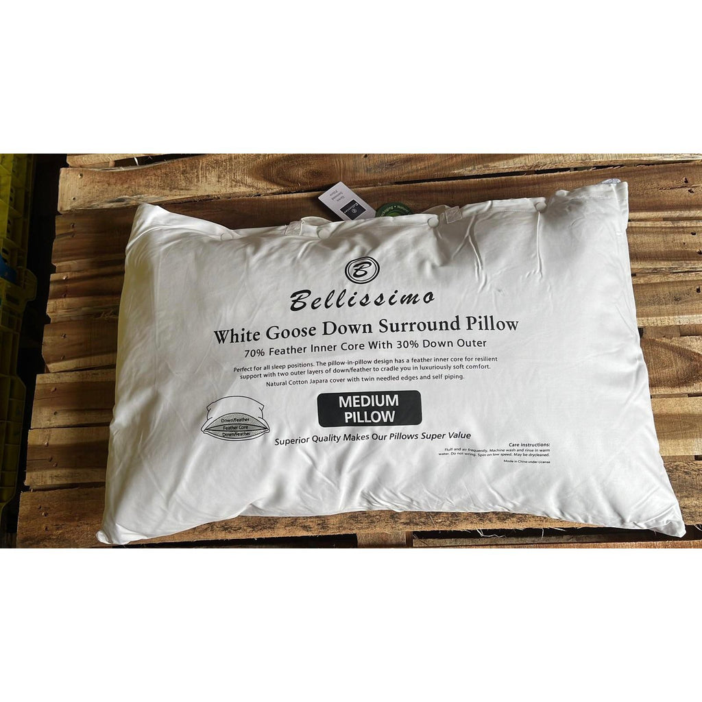 Bellissimo Goose Down Surround Pillow-70% feather inner core with a 30% down outer. (8052106723546)