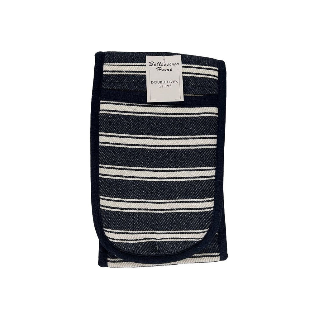 Harwoods Navy Blue Stripe Double Oven Glove (8051157991642)