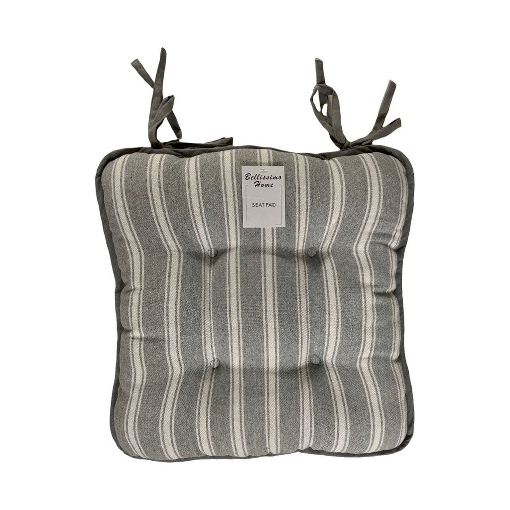 Harwoods Grey Stripe Chunky Seat Pad- Cotton Rich Recycled Yarn - Ethically produced (8051104612570)