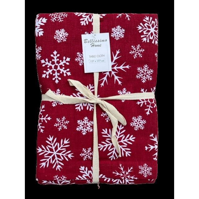 Harwoods Snowflakes Table Cloth 52" x 70" (127 x 177cm) (8049343496410)