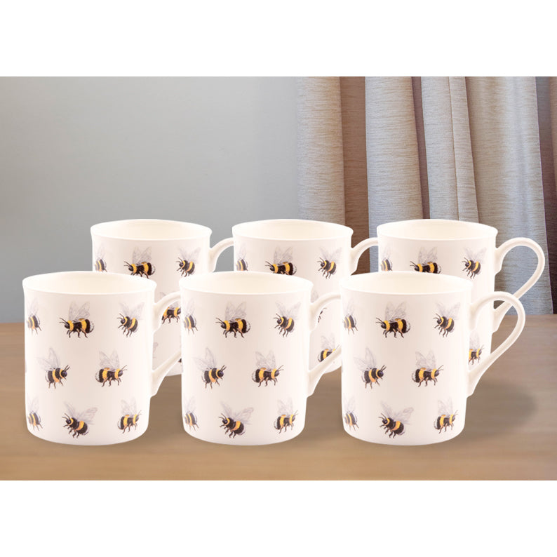 Bee Design Bone China Mug (Set of 6) (6235393065128)