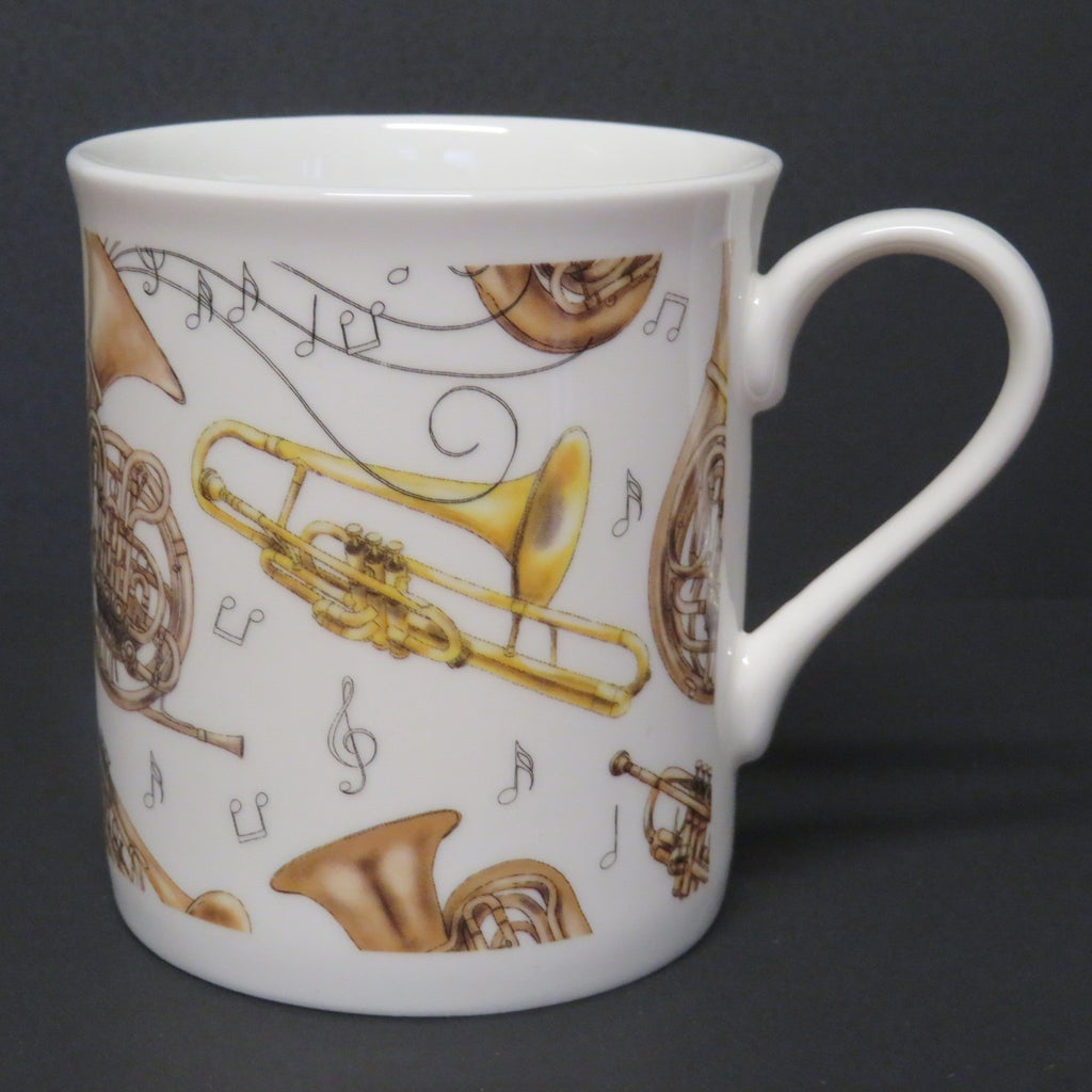 Bone China Mugs Brass Band design(Set of 4) (6557580984488)
