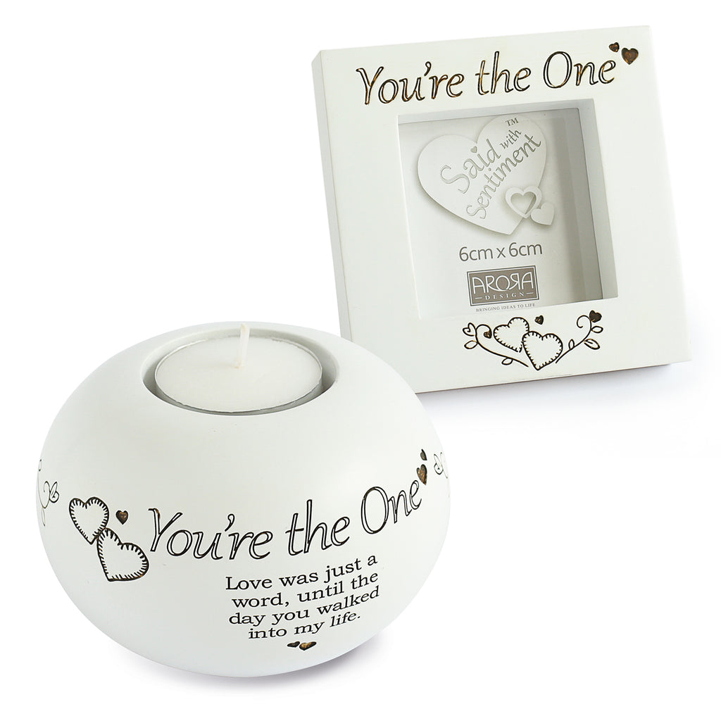 Sentiment Tea Light and Frame Set Youre The One (5943654580392)