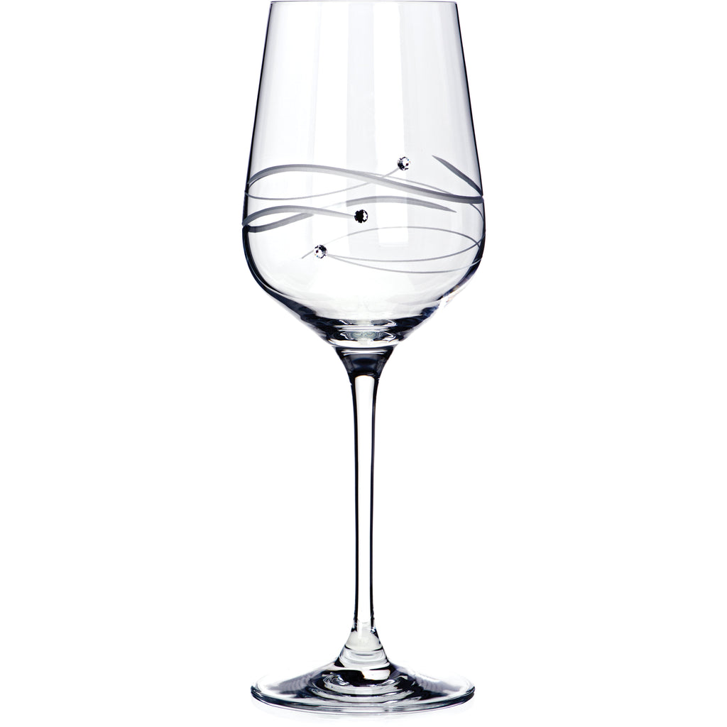 Just For You' Diamante Wine Glass with Spiral Design Cutting in an attractive Gift Box (7862141419738)