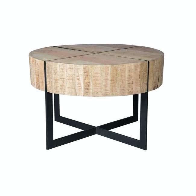 IRON-WOODEN ROUND COFFEE TABLE (5917152182440)