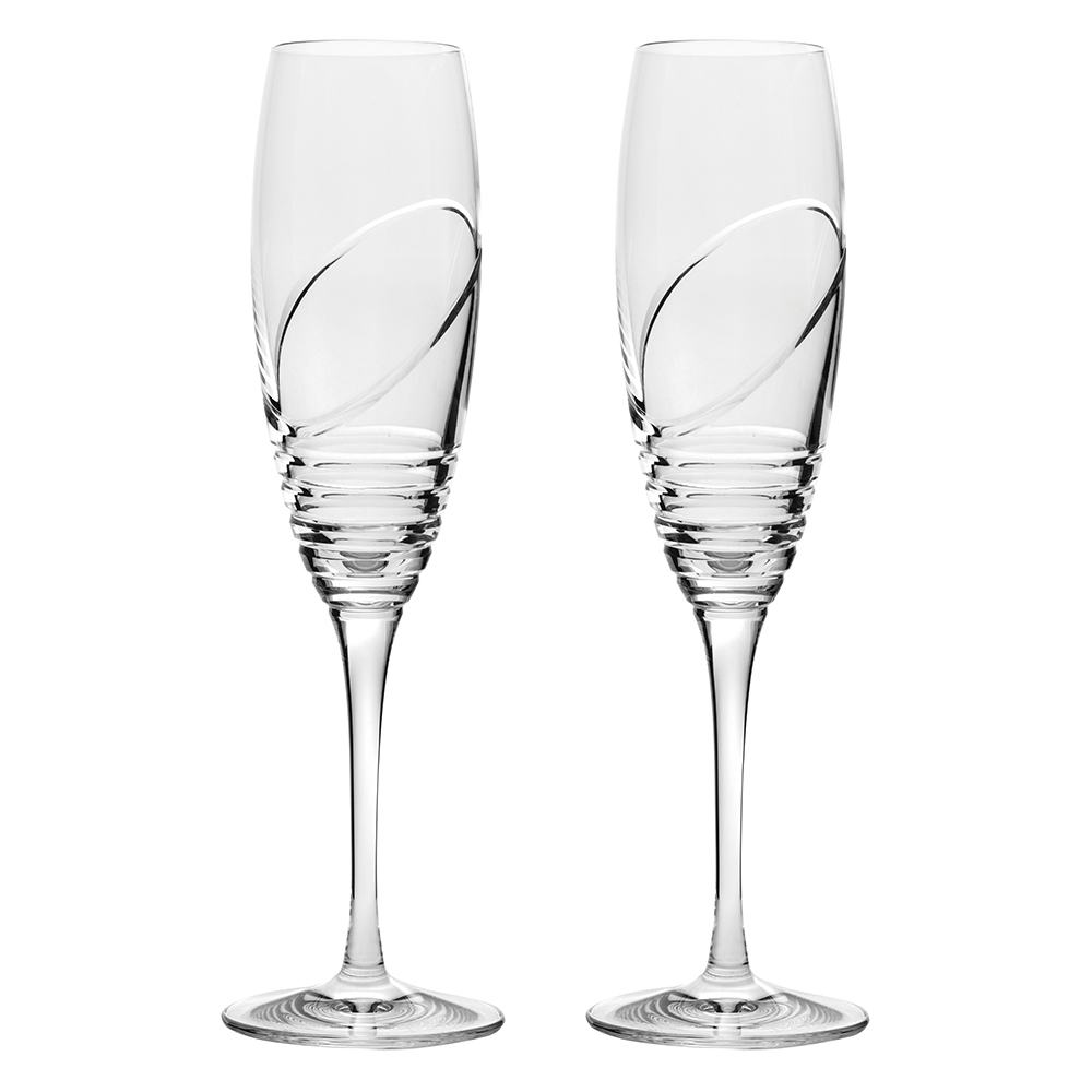 Royal Scot Crystal Saturn - 2 Crystal Champagne Flutes - 255 mm (Gift Boxed) (7890180276442)