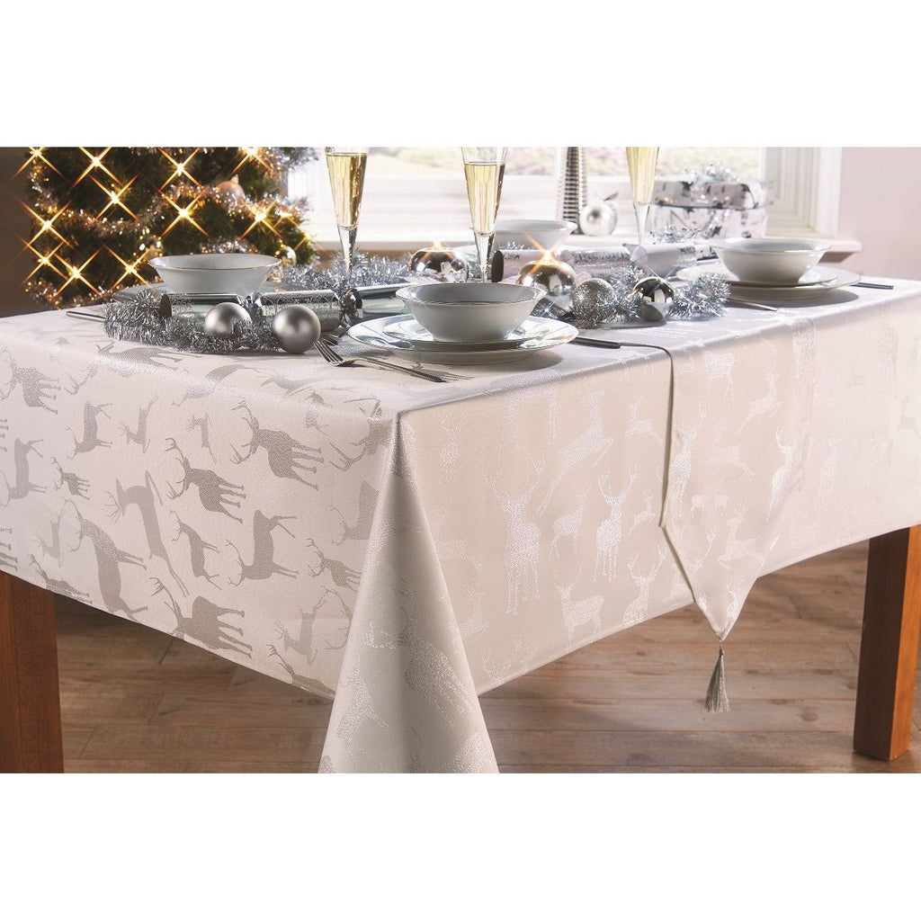 Harwoods Stag Festive Tableware Range- Runner Large Silver 98" (8061167239386)