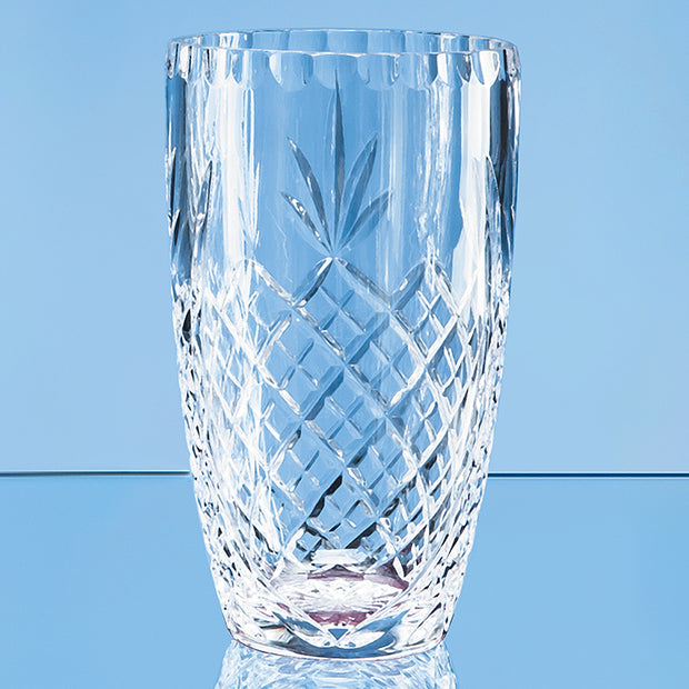 Crystal Galleries 23cm Lead Crystal Panelled Barrel Vase (8217407455450)