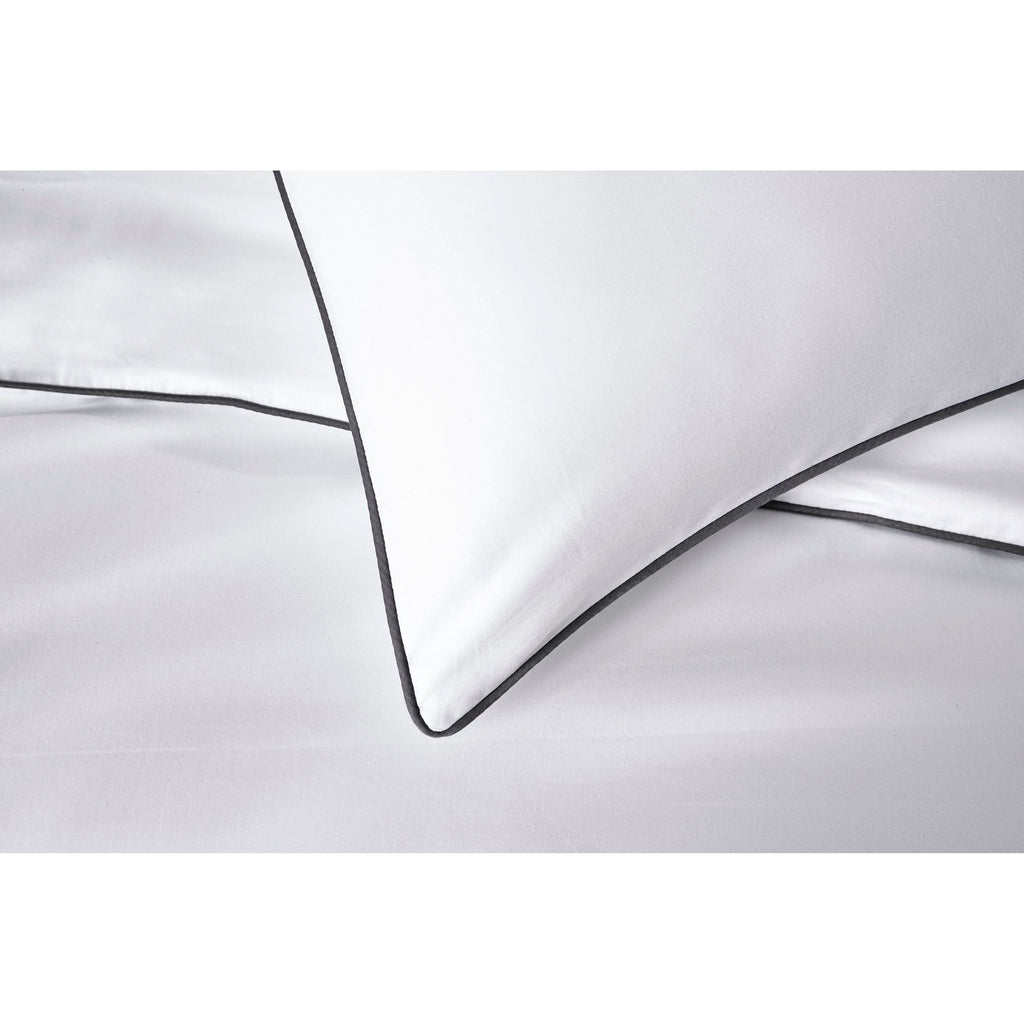 Bellissimo 400 Thread Count Piped Edge Double Duvet Set White/Grey (8239430861018) (8239463760090) (8239478472922)