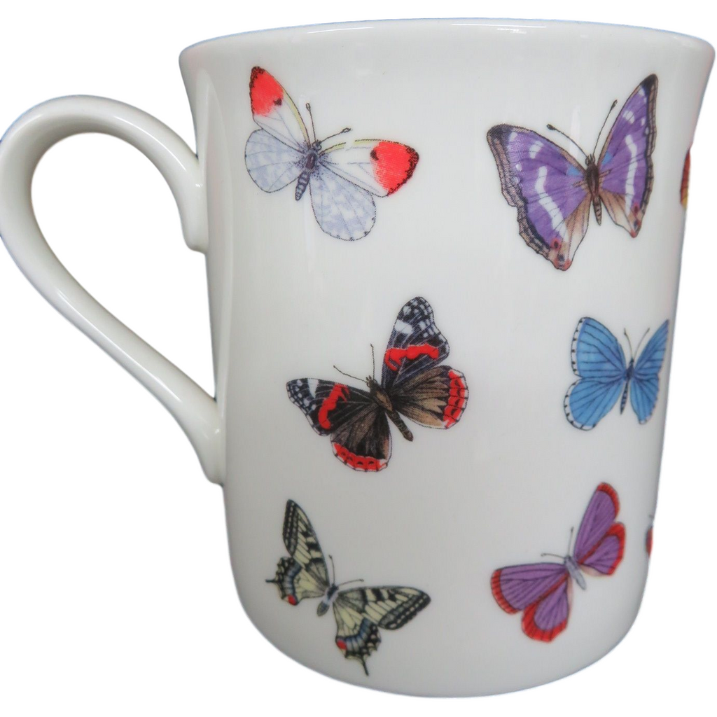 Butterfly design Bone China Mug 300ml ( Set of 4 ) (6256290726056)