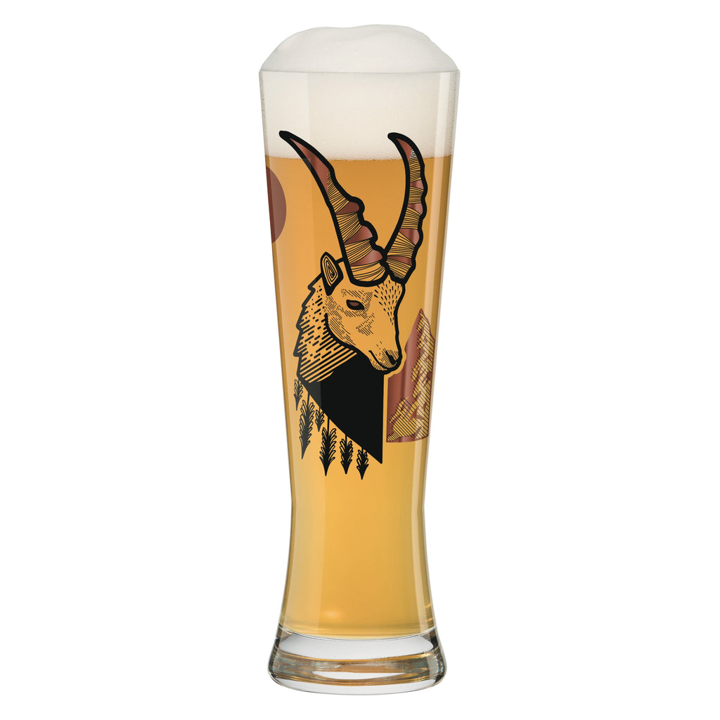 Black Label Wheat beer glass Daniel Fatemi  Lynx and Chamois. Set of 2 (6030603026600)