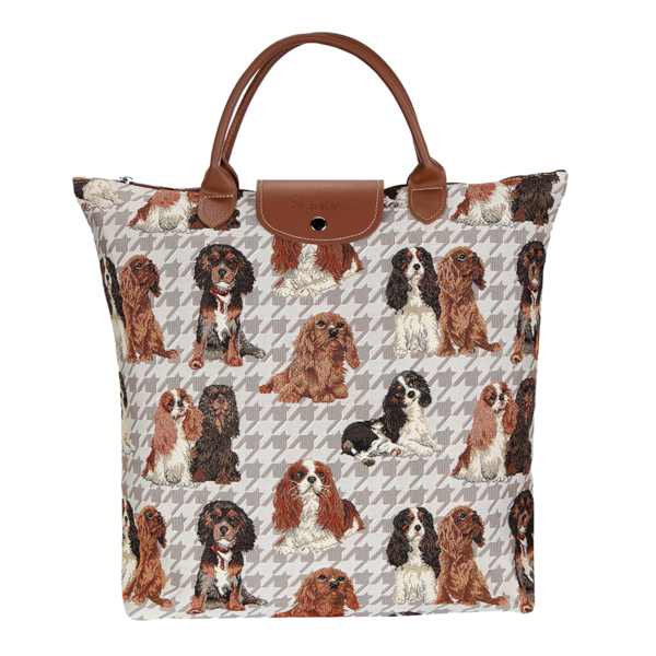 Foldaway shopping bag - Cavalier King Charles Spaniel (5962462232744)