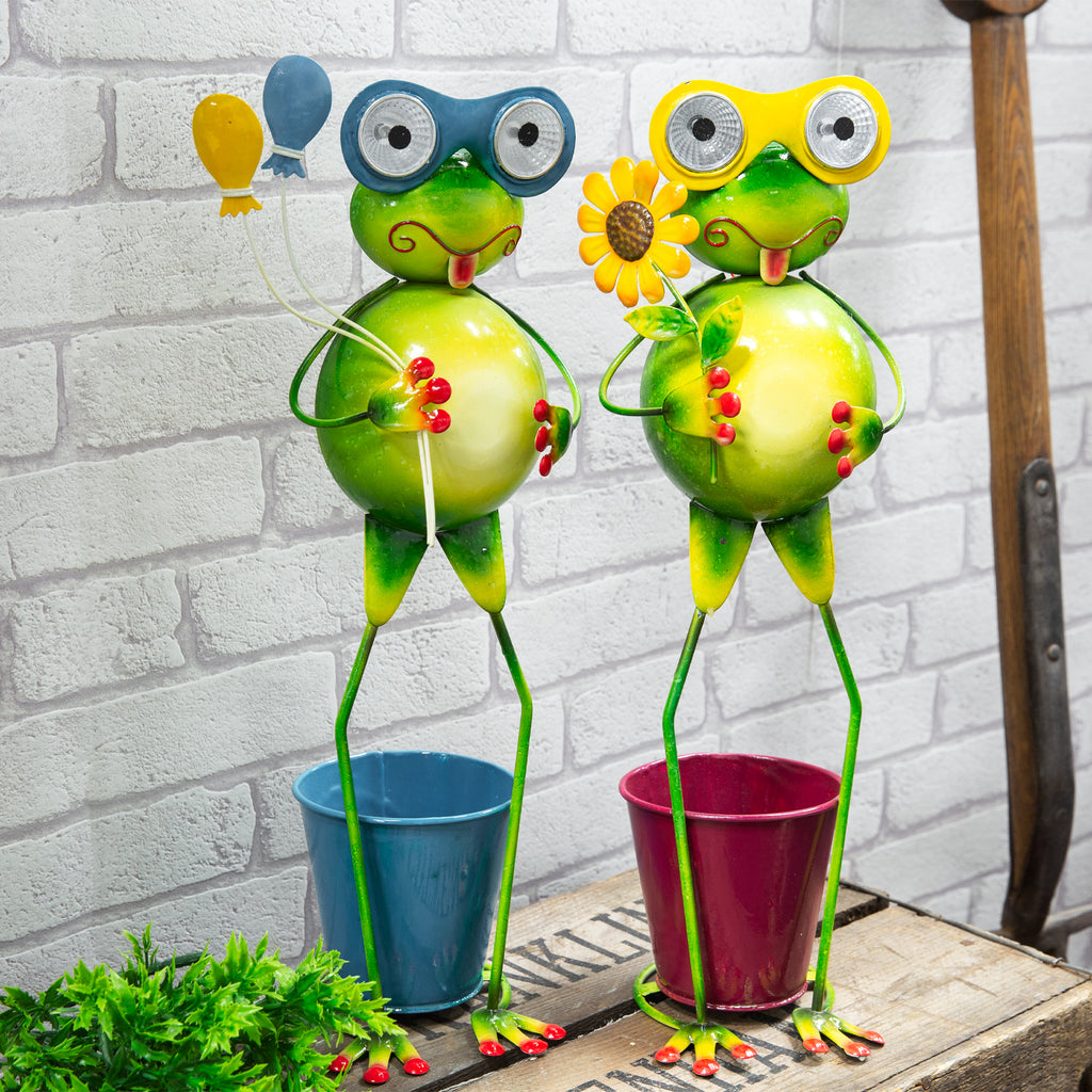 Country Living Metal Solar Frog Lights **Set of 2** (6270437654696)