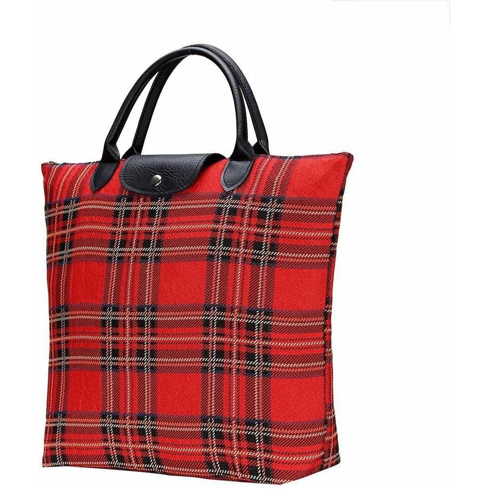 Fold away shopping bag - Royal Stewart Tartan (5962462396584)