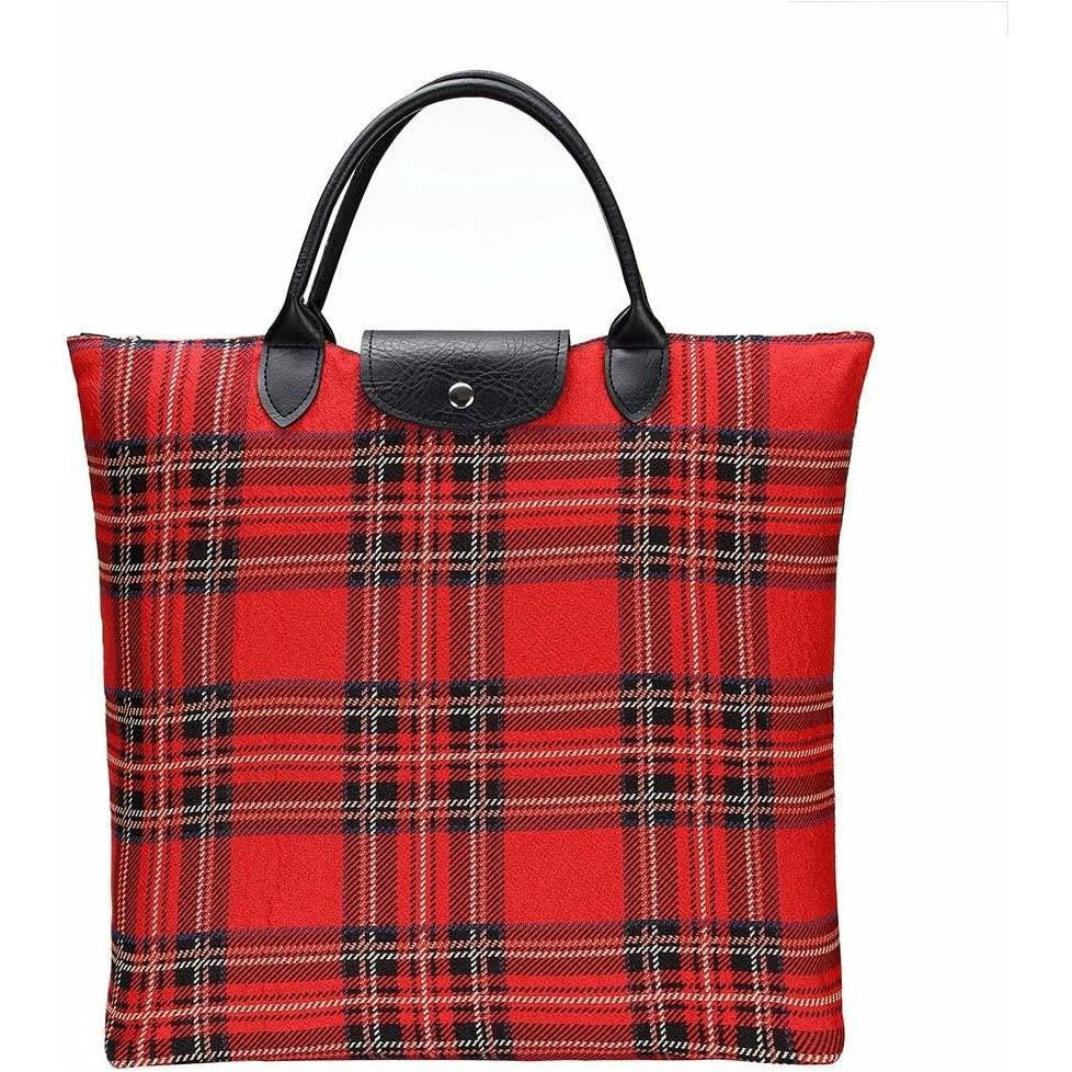 Fold away shopping bag - Royal Stewart Tartan (5962462396584)