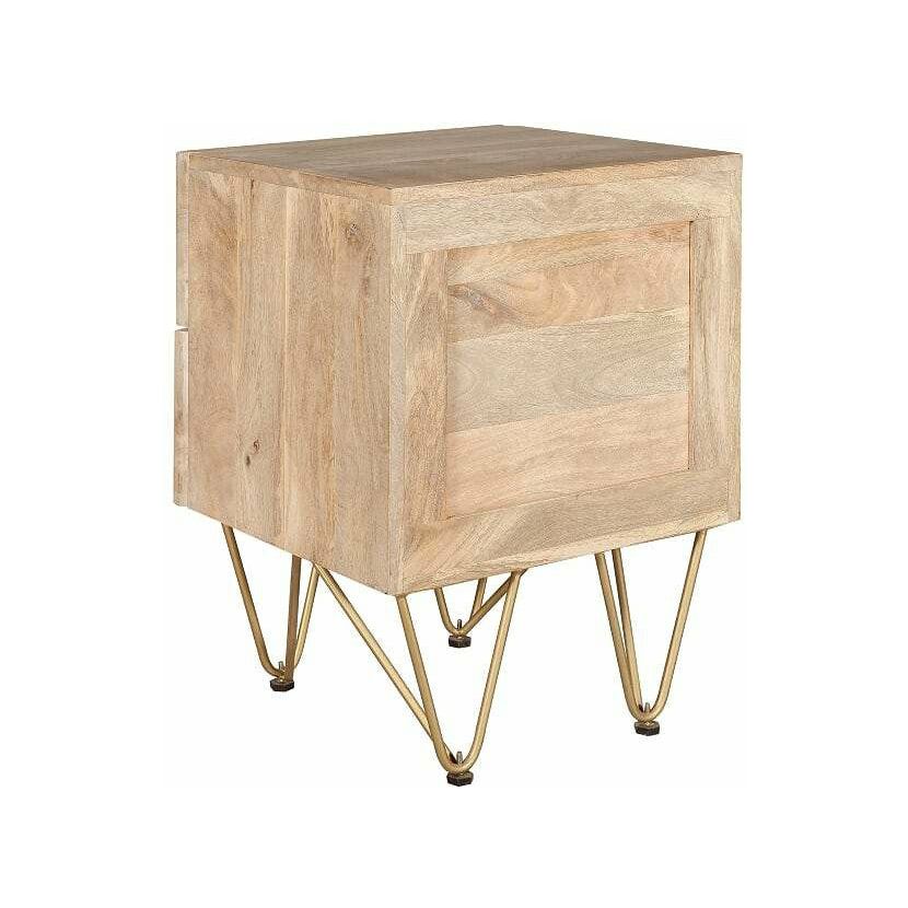 Light Gold 2 Drawer Side Table (5917161521320)