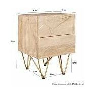 Light Gold 2 Drawer Side Table (5917161521320)