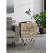 Light Gold 2 Drawer Side Table (5917161521320)