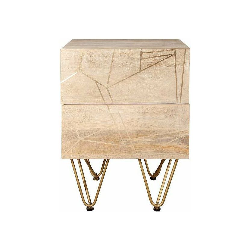 Light Gold 2 Drawer Side Table (5917161521320)