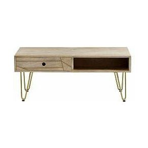 Light Gold Rectangular Coffee Table with Drawer (5917161750696)