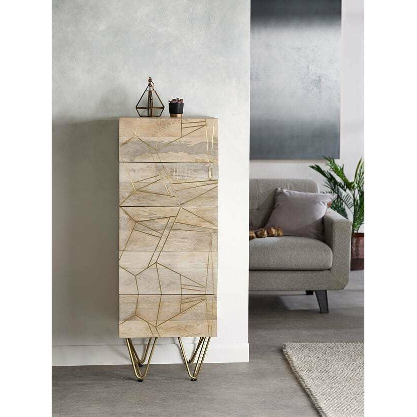 Light Gold Tall Chest of Drawers (5917161849000)