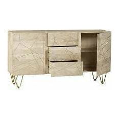 Light Gold Extra Large Sideboard 3 Drawers and 2 Doors (5917162143912)