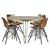 Light Gold Round Dining Table (5917162406056)