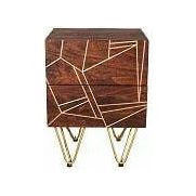 Dark Gold 2 Drawer Side Table (5917162733736)