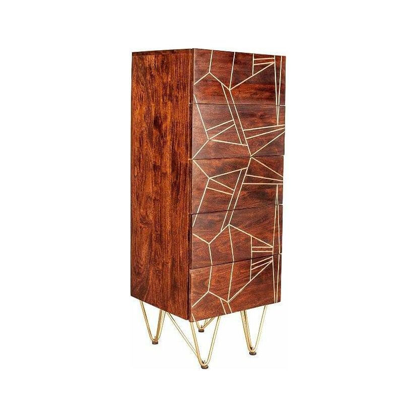 Dark Gold Tall Chest of Drawers (5917162995880)