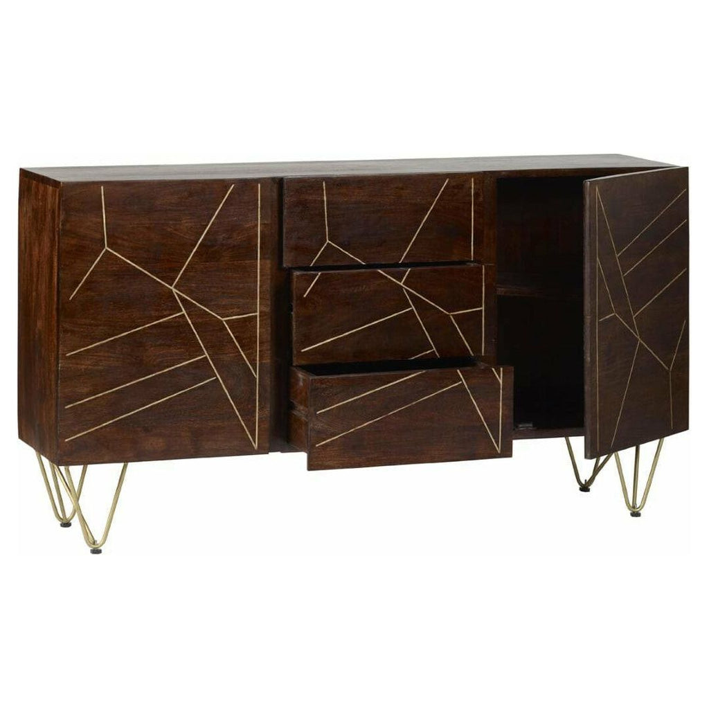 Dark Gold Extra Large Sideboard 3 Drawers and 2 Doors (5917163258024)