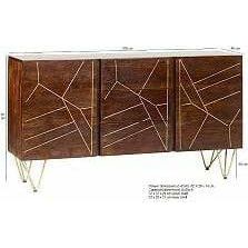 Dark Gold Extra Large Sideboard 3 Drawers and 2 Doors (5917163258024)