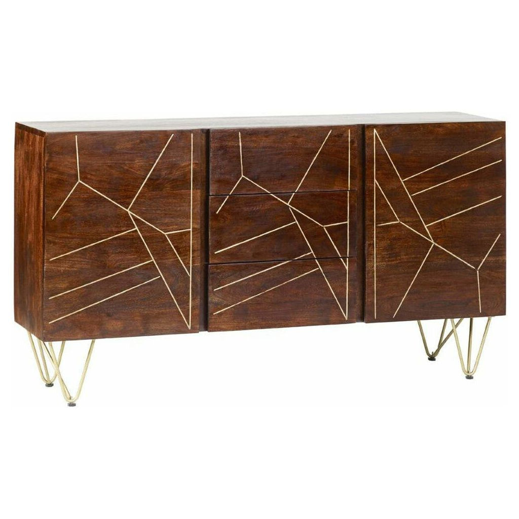 Dark Gold Extra Large Sideboard 3 Drawers and 2 Doors (5917163258024)