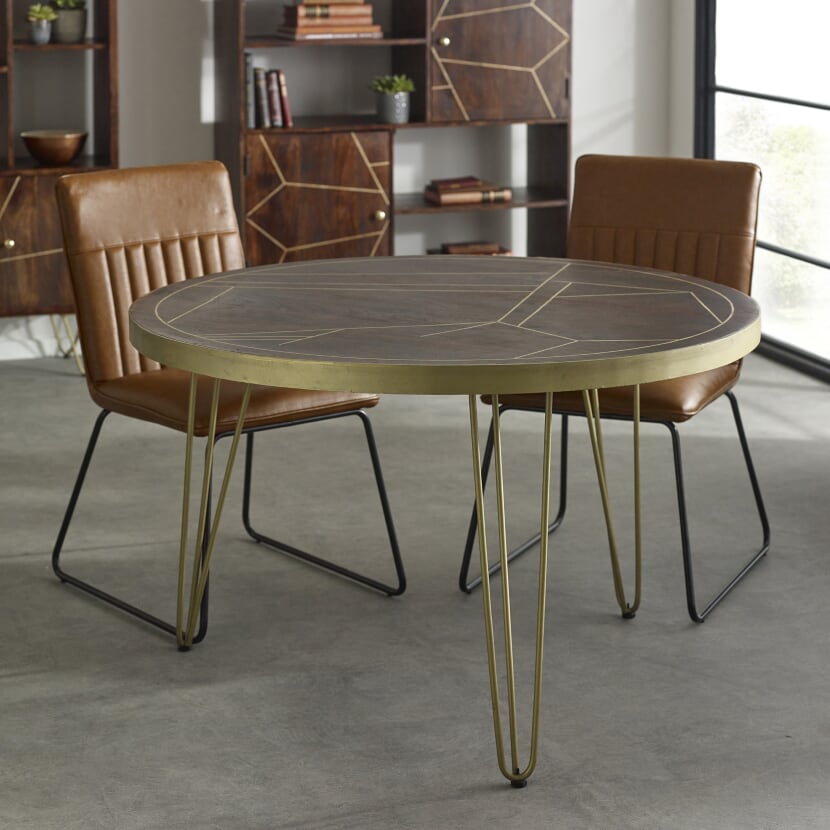 Dark Gold Round Dining Table (5917163421864)