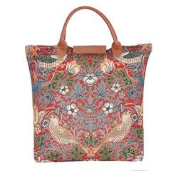 Foldaway shopping bag - Strawberry Thief Red (5962462625960)