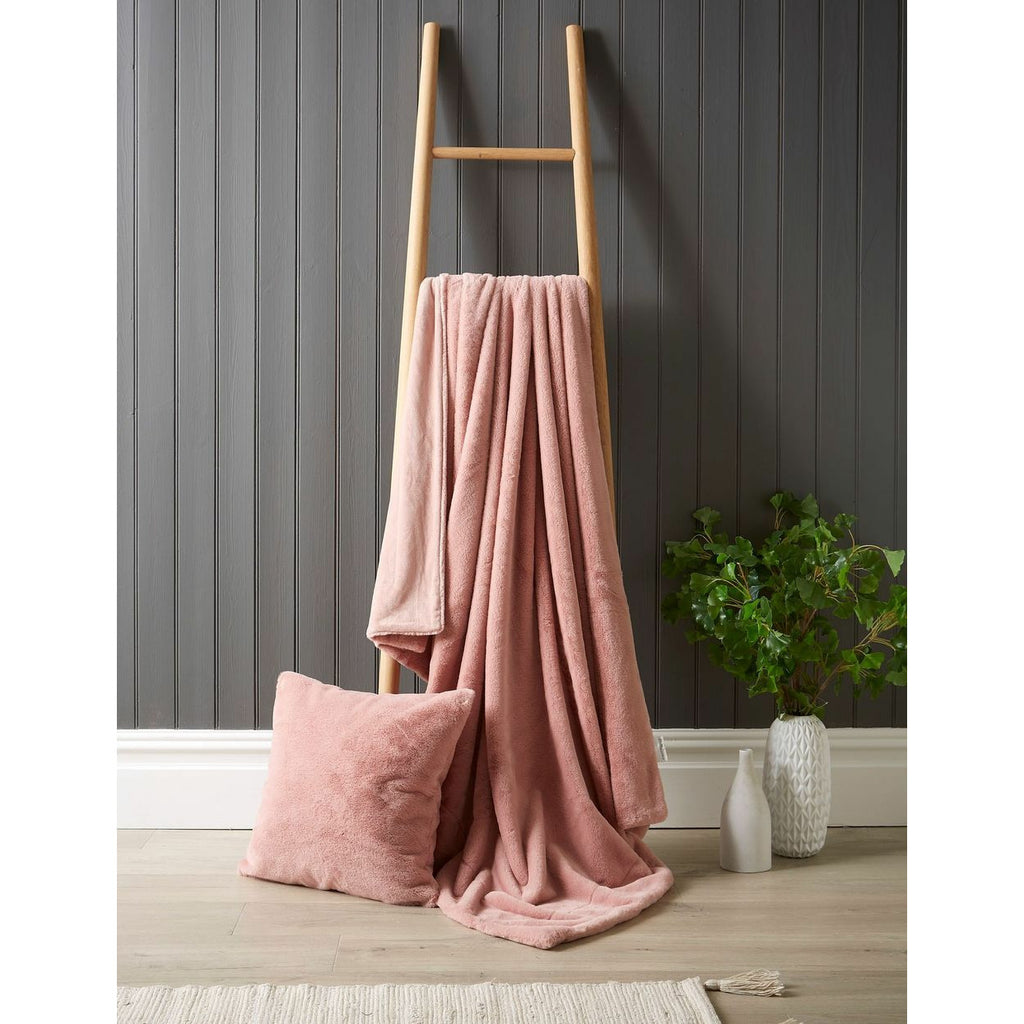 Bellissimo Chinchilla Faux Fur Throw Blush 130 x 180cm (7112294924456)