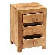 TOKO LIGHT MANGO 3 DRAWER BEDSIDE (5917160177832)