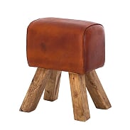 Stool Turned Buck Genuine Leather (5917150904488)