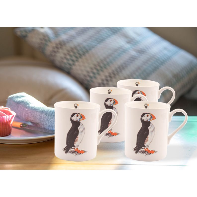 Puffin Bone China Mug ( set of 4) (6557699375272)