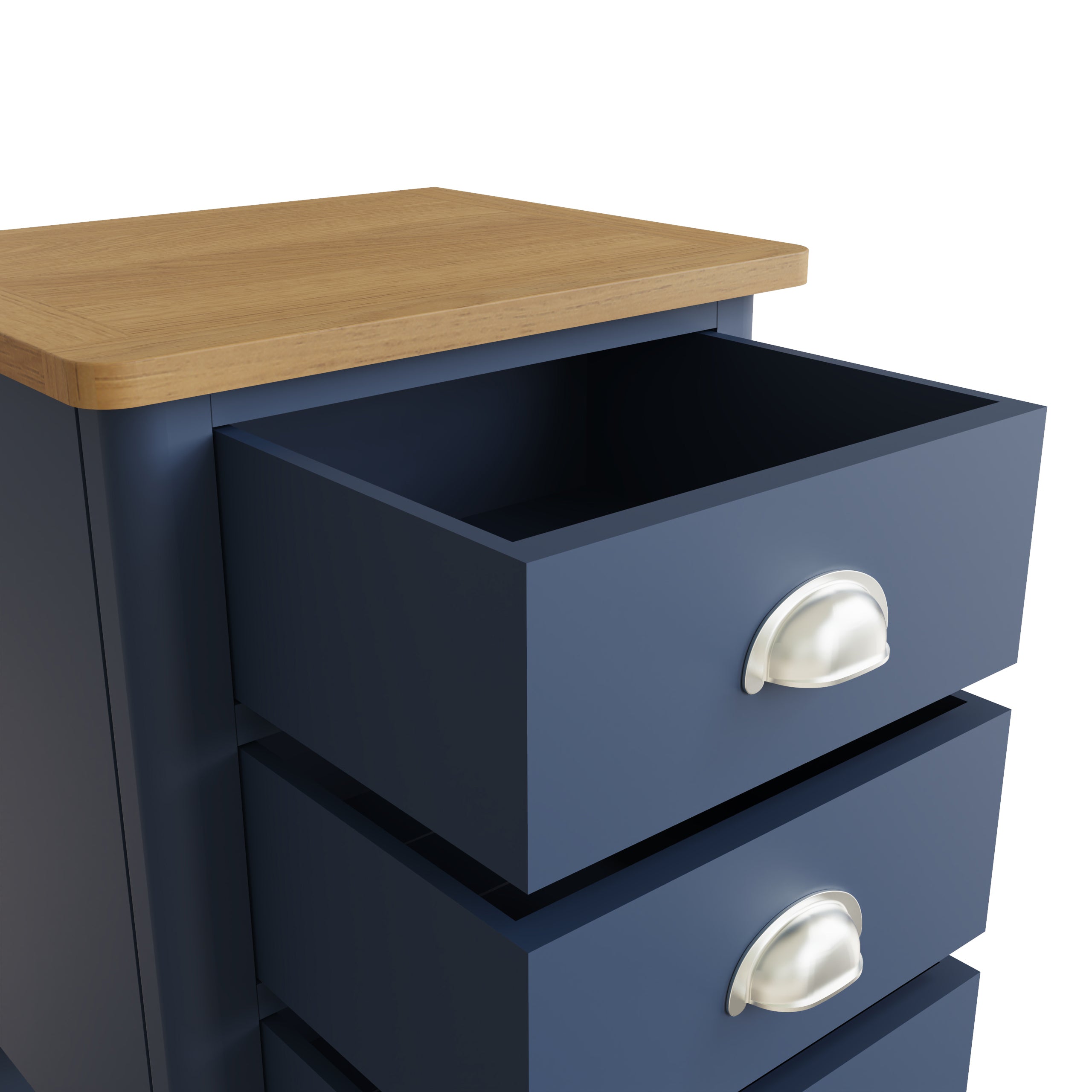 Blue 3 store drawer nightstand