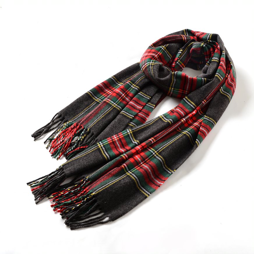 SC-Tartan Shawl - Black Stewart Tartan (5957662343336)