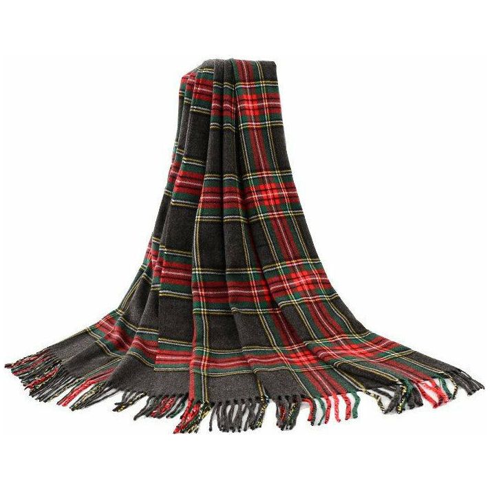 SC-Tartan Shawl - Black Stewart Tartan (5957662343336)