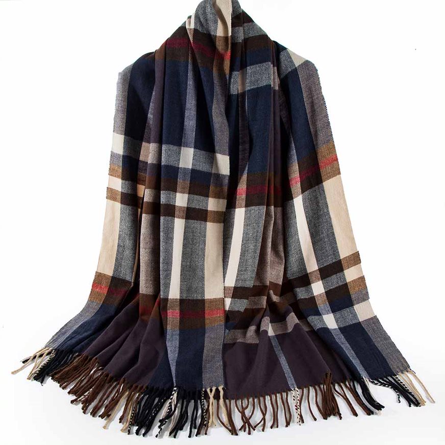 SC-Tartan Shawl-Large Plaid Pattern (5957662507176)