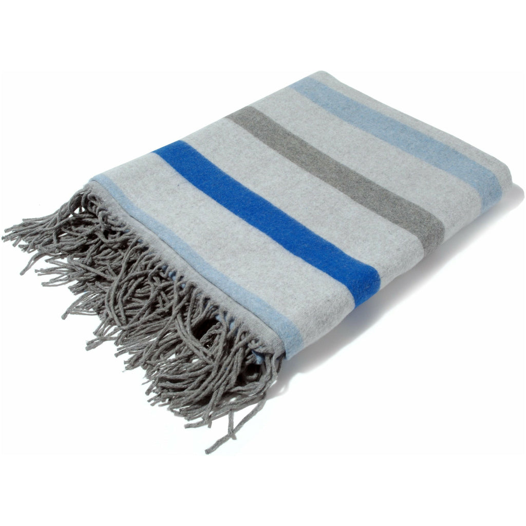 Bellissimo Blue Stripe Cotton Rich Throw (6551926800552)