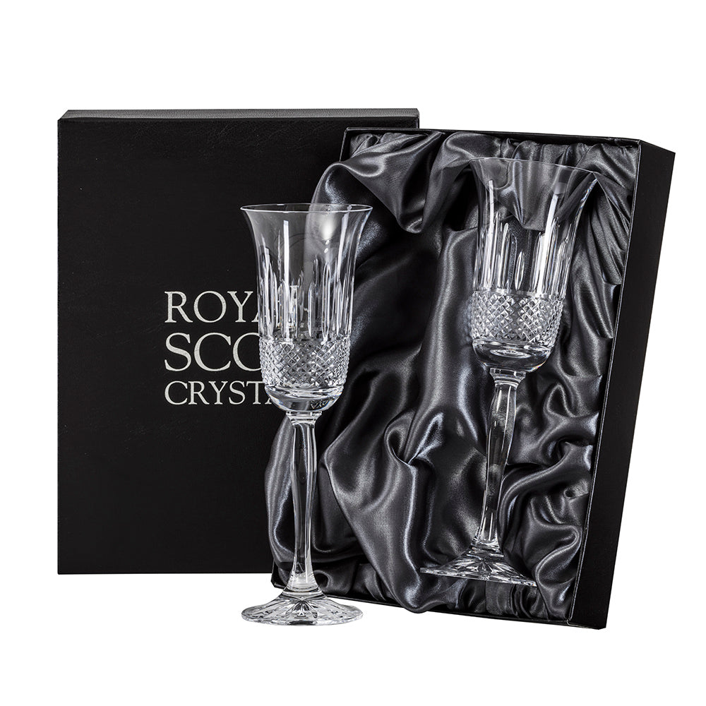 Royal Scot Crystal Eternity - 2 Crystal Champagne Flutes - 230mm (Gift Boxed) (7890317050074)