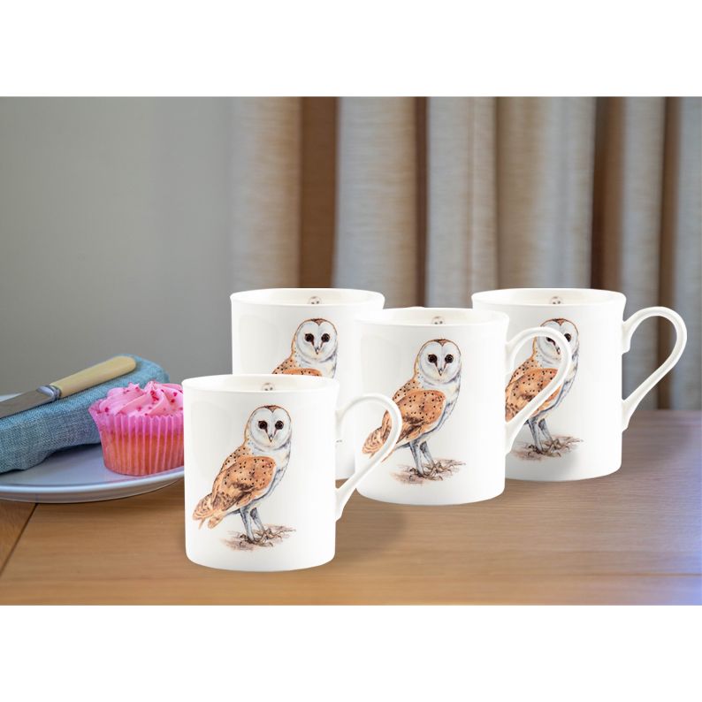 Owl Bone China mug ( set of 4)Mug (6557708157096)